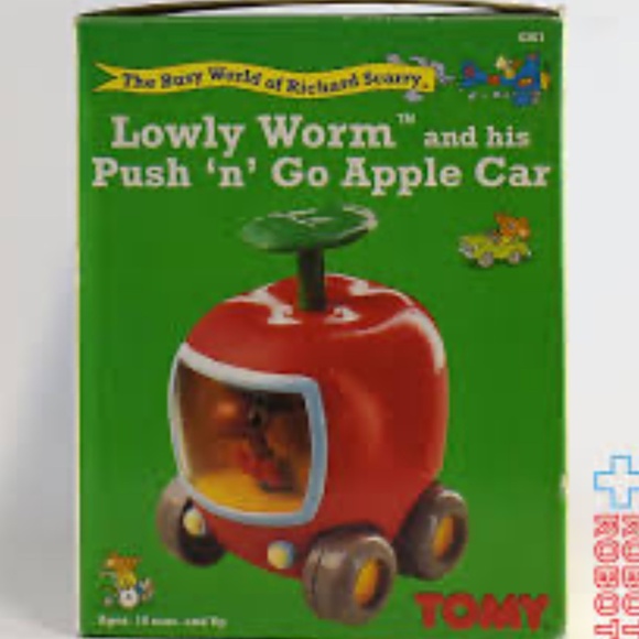 Richard Scary Lowly 🐛Worm Push ‘n’ Go 🍎Apple Car - Picture 3 of 10